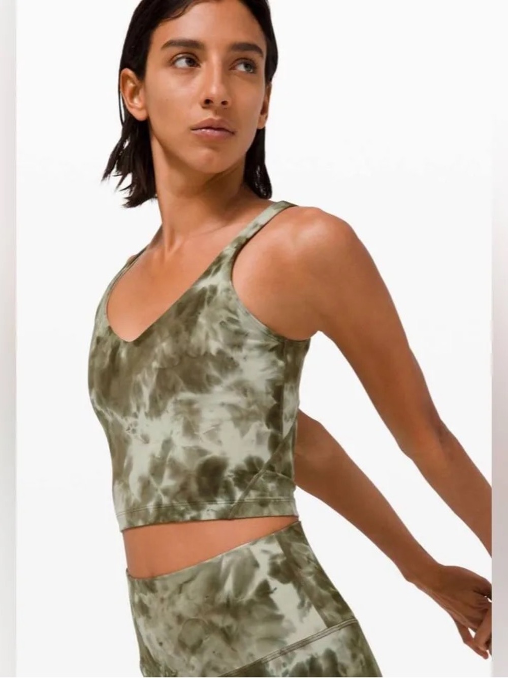 Lululemon Align Tie-Dye Olive Green Athlete Crop Tank